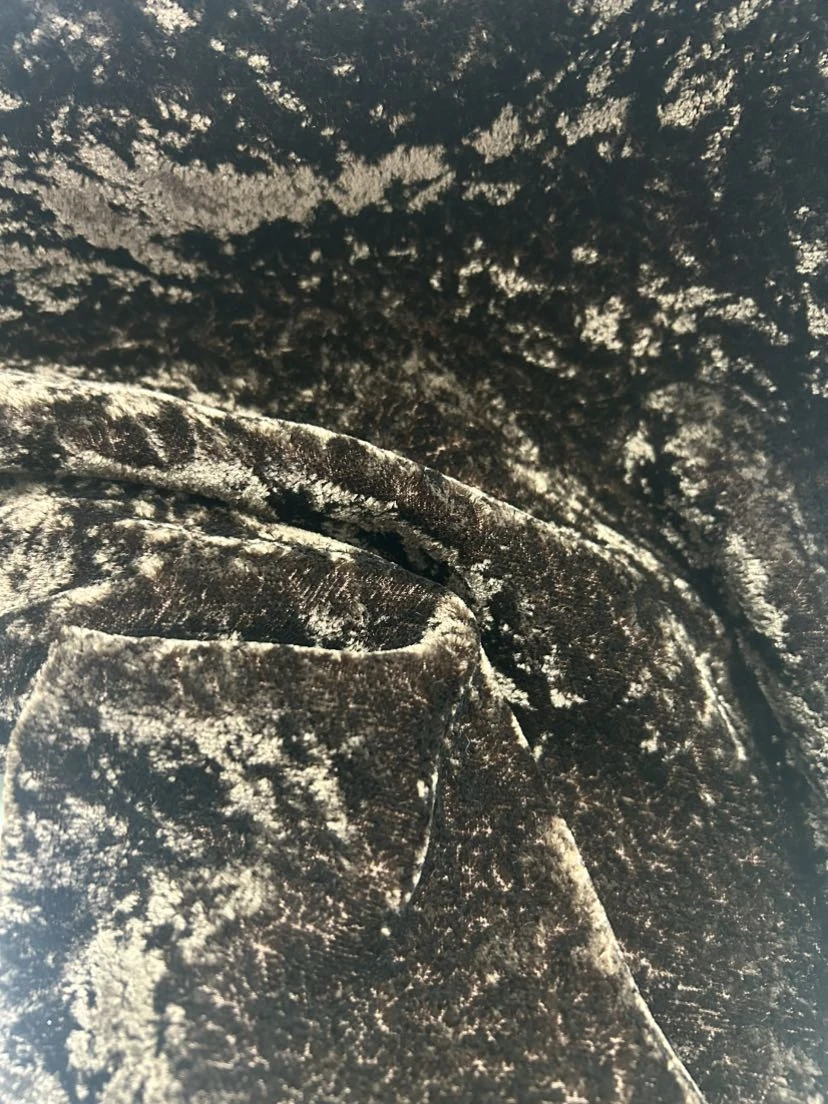 Embossed velvet with sculpted textures